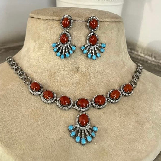 CORAL AND TURQUOISE SET