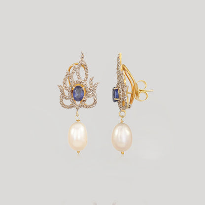 BIJLI BLUE SAPPHIRE EARRINGS