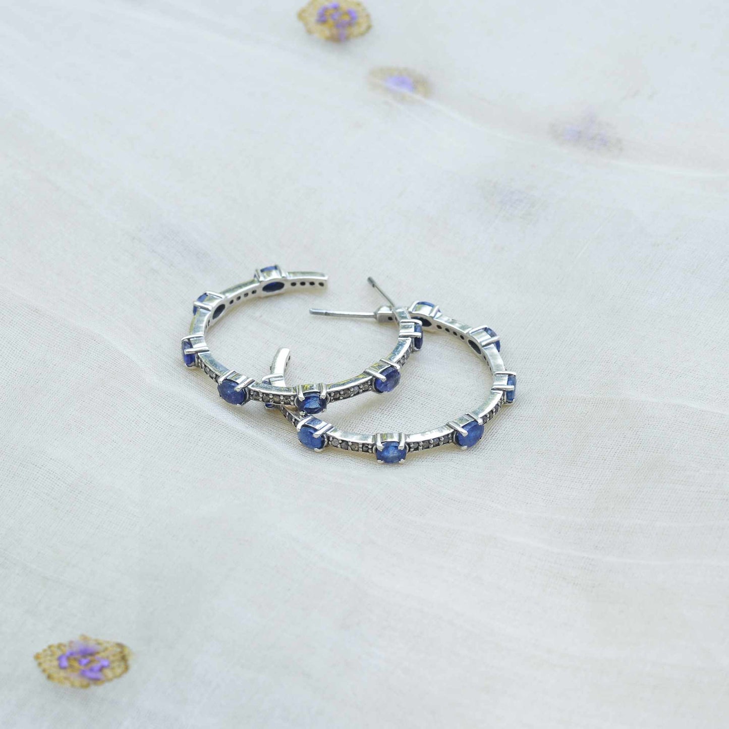 DELILAH BLUE SAPPHIRE HOOPS