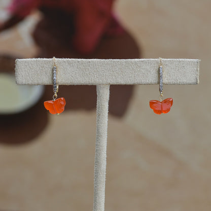 CARNELIAN BUTTERFLY EARRINGS