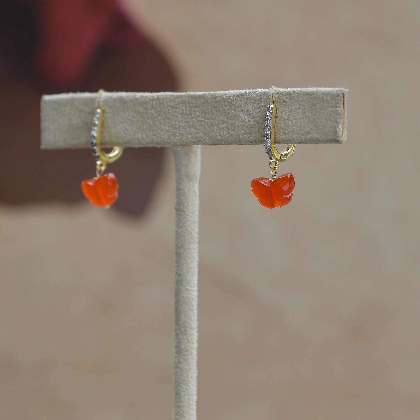 CARNELIAN BUTTERFLY EARRINGS