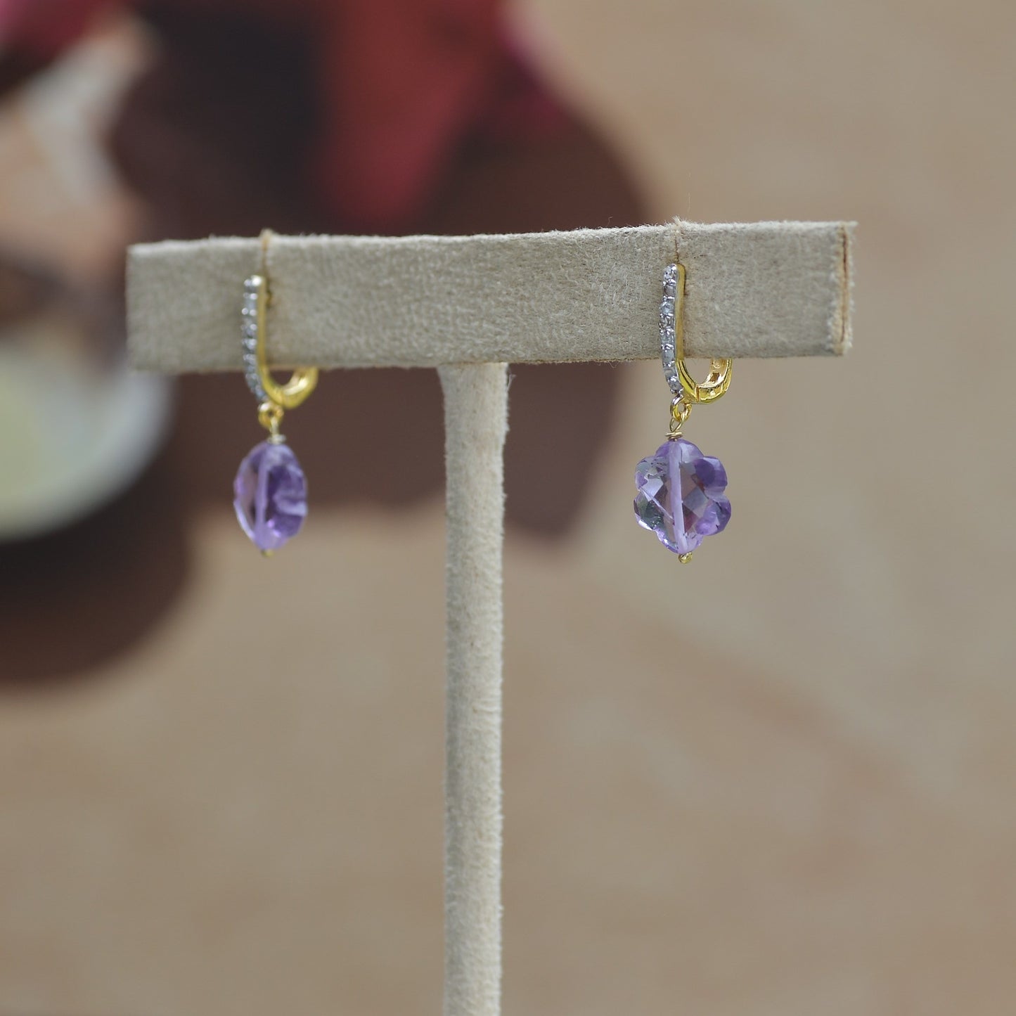 AMETHYST PHOOL EARRINGS